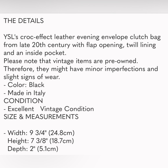 YSL - Yves Saint Laurent - croc effect Black leather evening or everyday clutch - Picture 9 of 9